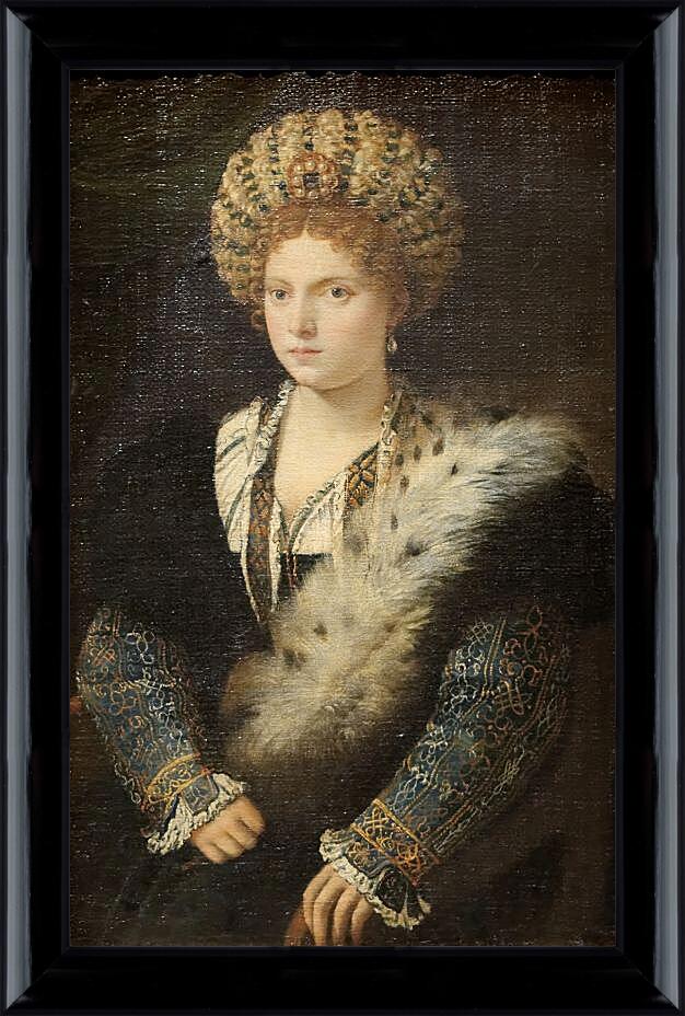 Картина в раме - Портрет Изабеллы д`Эсте. Тициан Вечеллио
