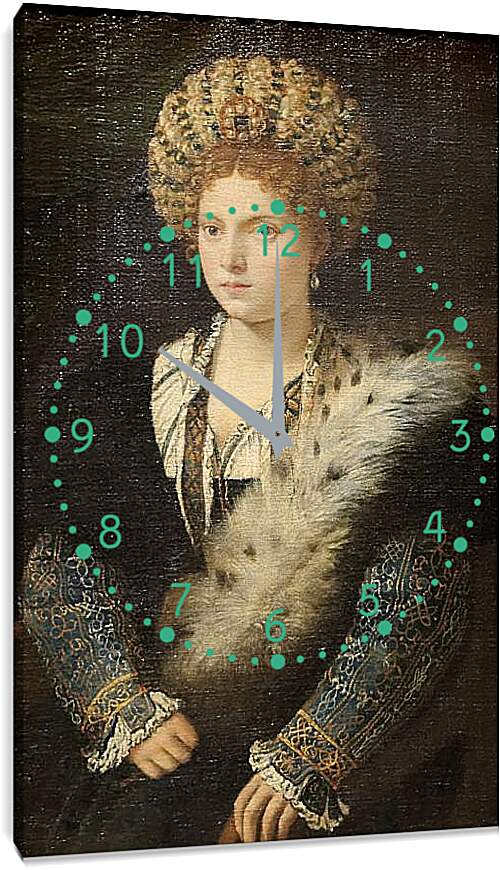 Часы картина - Портрет Изабеллы д`Эсте. Тициан Вечеллио
