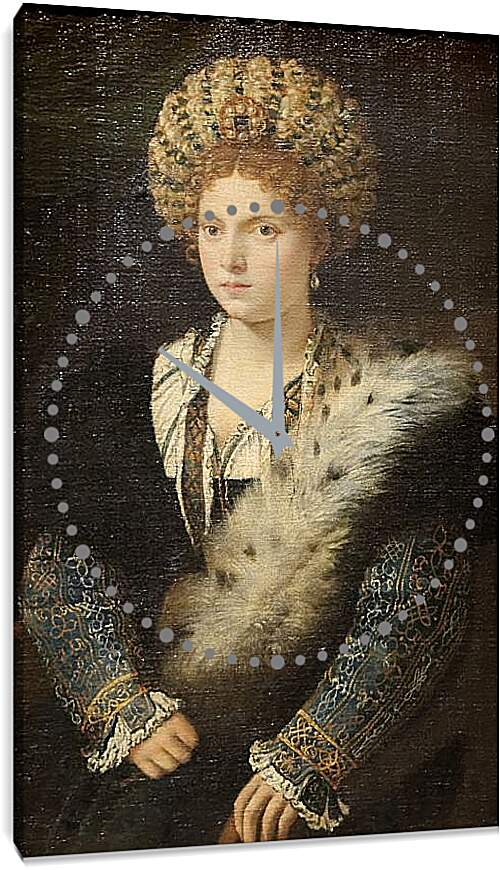 Часы картина - Портрет Изабеллы д`Эсте. Тициан Вечеллио

