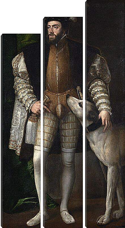 Модульная картина - Портрет Карла V с собакой. Тициан Вечеллио
