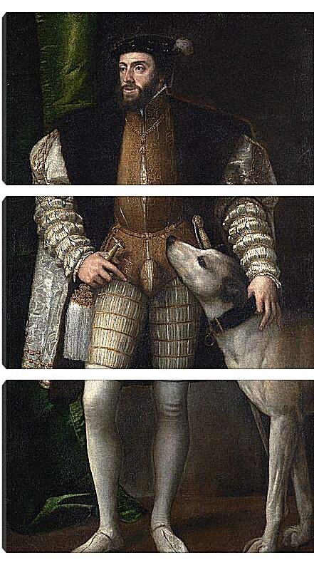 Модульная картина - Портрет Карла V с собакой. Тициан Вечеллио
