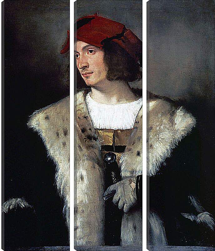 Модульная картина - Портрет мужчины в красной шапке. Тициан Вечеллио
