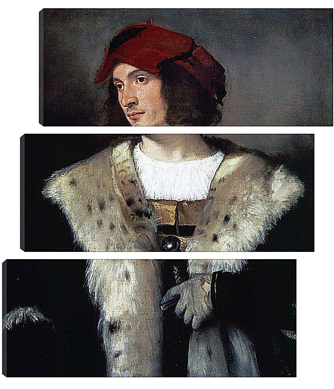 Модульная картина - Портрет мужчины в красной шапке. Тициан Вечеллио
