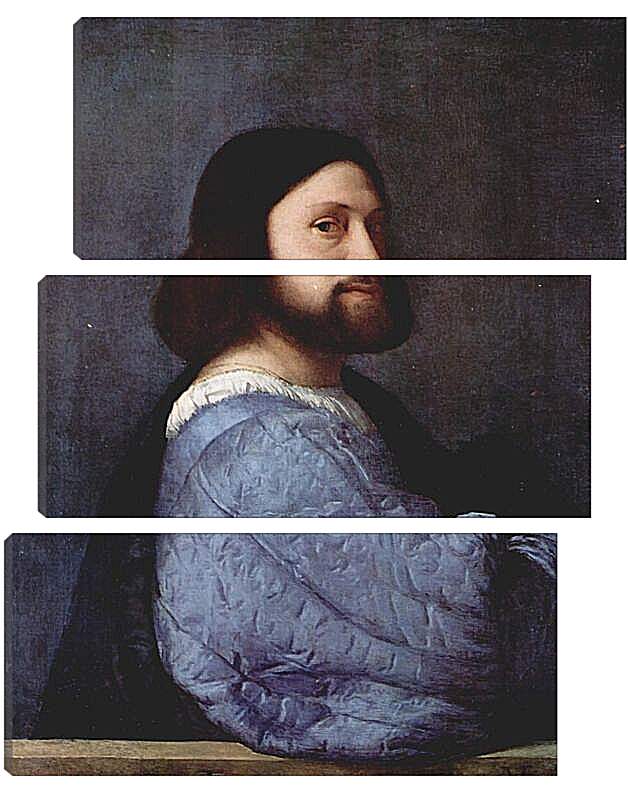 Модульная картина - Портрет мужчины в платье с синими рукавами. Тициан Вечеллио
