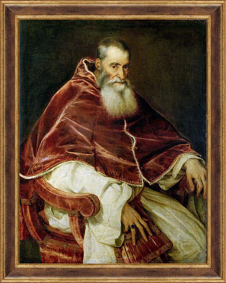 Картина в раме - Портрет Павла III. Тициан Вечеллио
