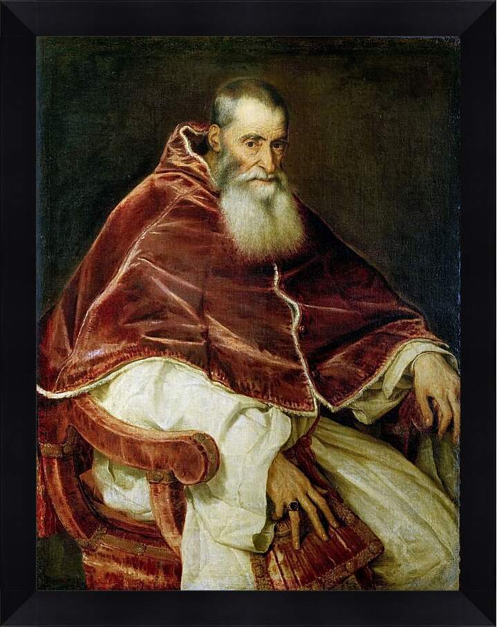 Картина в раме - Портрет Павла III. Тициан Вечеллио
