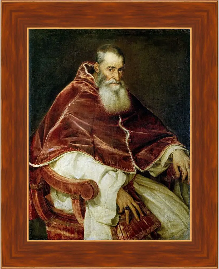 Картина в раме - Портрет Павла III. Тициан Вечеллио