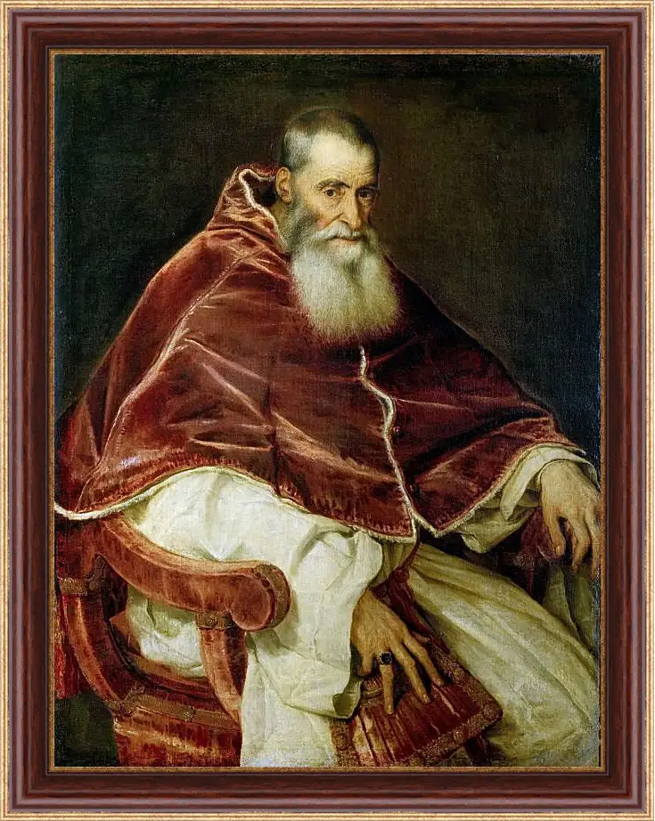 Картина в раме - Портрет Павла III. Тициан Вечеллио
