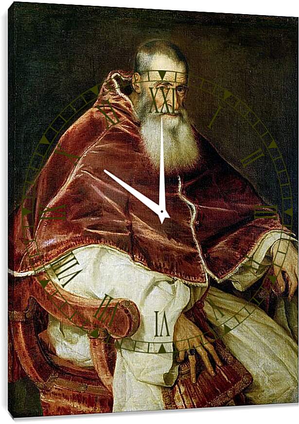 Часы картина - Портрет Павла III. Тициан Вечеллио
