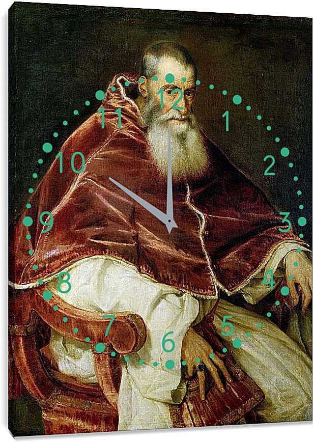 Часы картина - Портрет Павла III. Тициан Вечеллио
