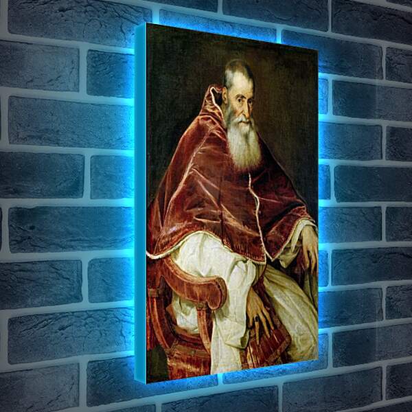 Лайтбокс световая панель - Портрет Павла III. Тициан Вечеллио
