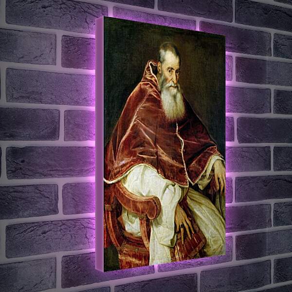 Лайтбокс световая панель - Портрет Павла III. Тициан Вечеллио
