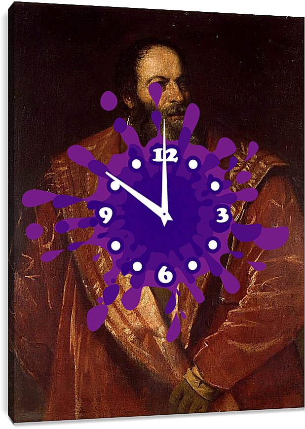 Часы картина - Портрет Пьетро Аретино. Тициан Вечеллио
