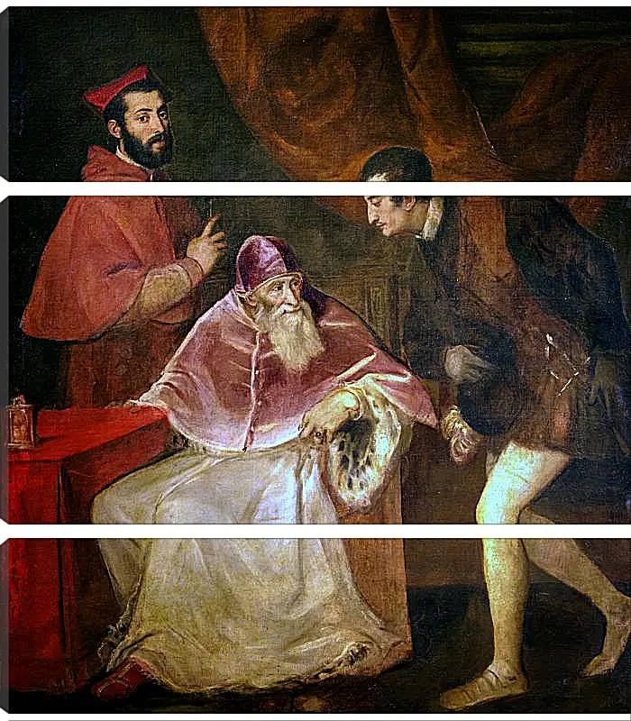 Модульная картина - Потрет Павла III и его внуков. Тициан Вечеллио