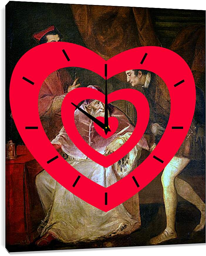 Часы картина - Потрет Павла III и его внуков. Тициан Вечеллио

