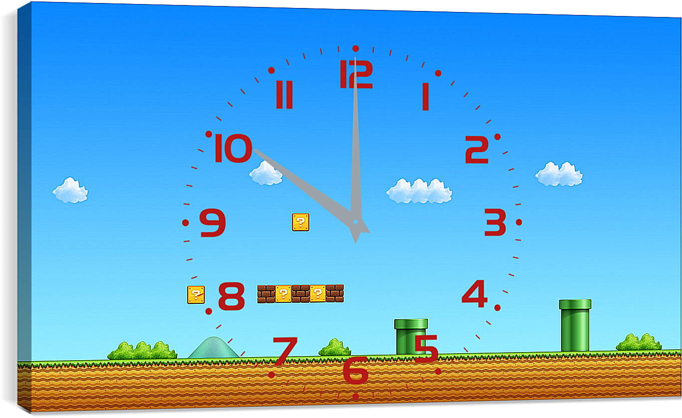 Часы картина - Super Mario Bros.
