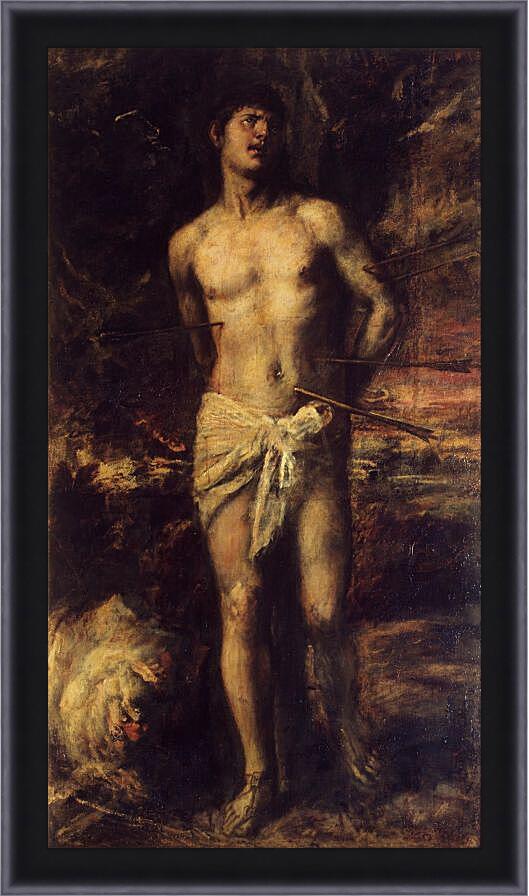 Картина в раме - Святой Себастьян. Тициан Вечеллио
