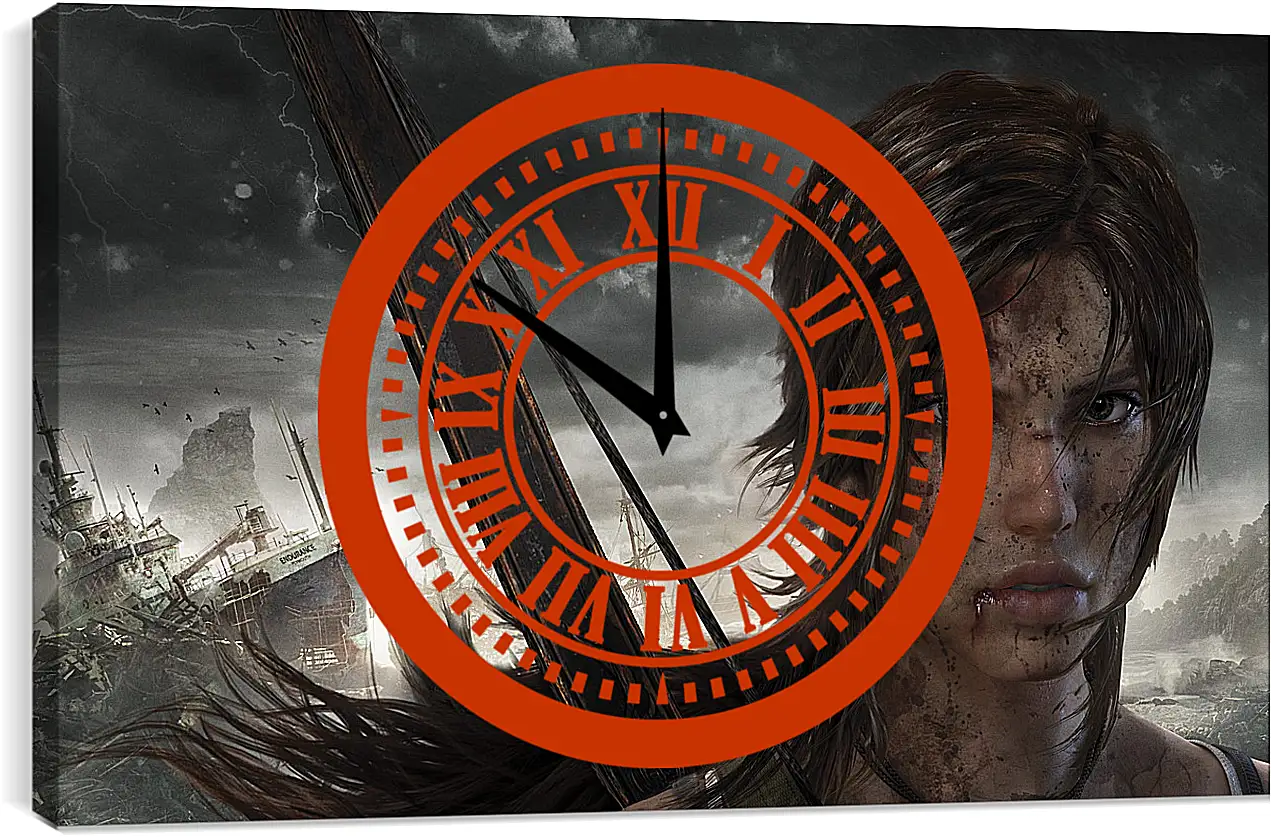 Часы картина - Tomb Raider