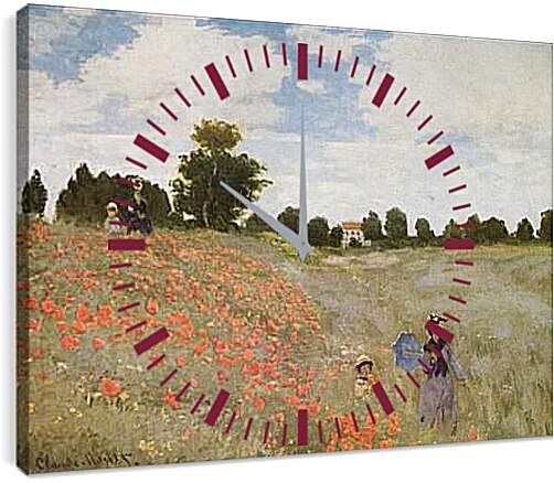 Часы картина - Poppies Blooming. Клод Моне