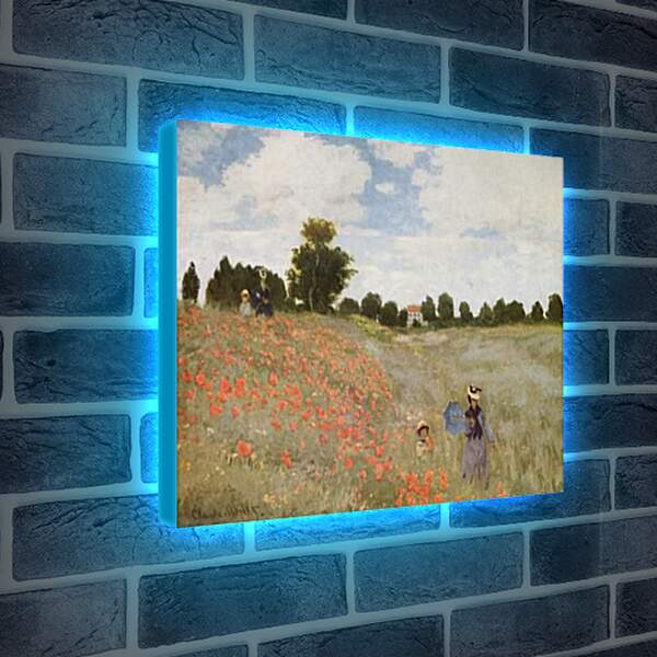 Лайтбокс световая панель - Poppies Blooming. Клод Моне