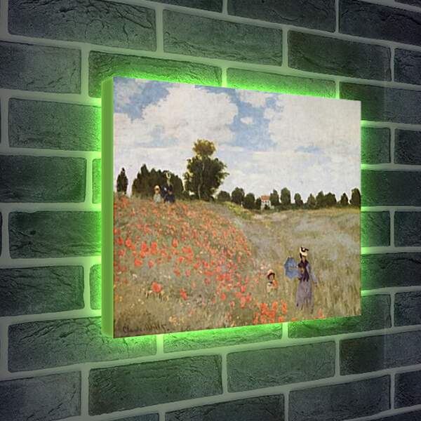 Лайтбокс световая панель - Poppies Blooming. Клод Моне
