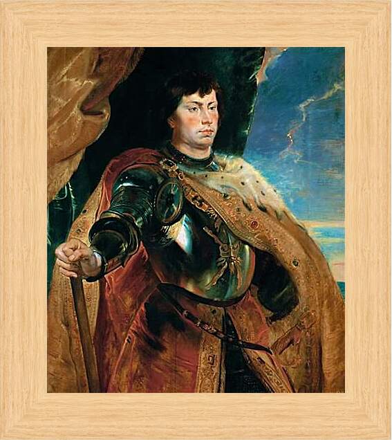 Картина в раме - Портрет Карла Смелого герцога Бургундского. Питер Пауль Рубенс