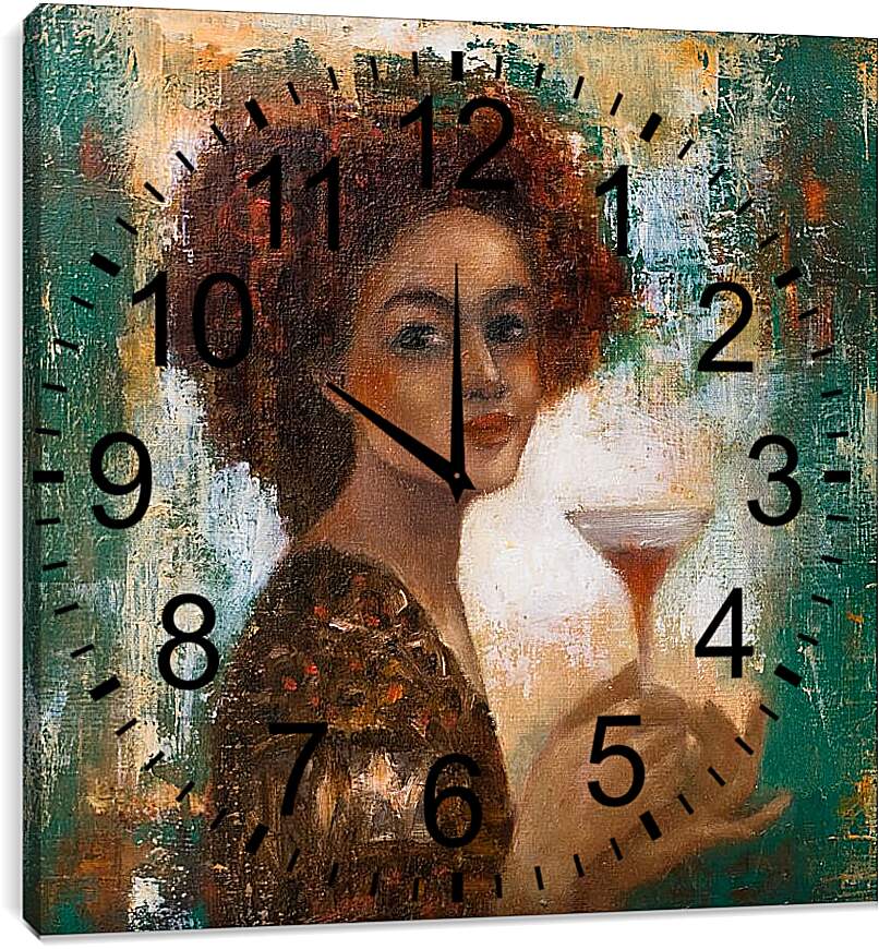 Часы картина - Дама с мартинкой