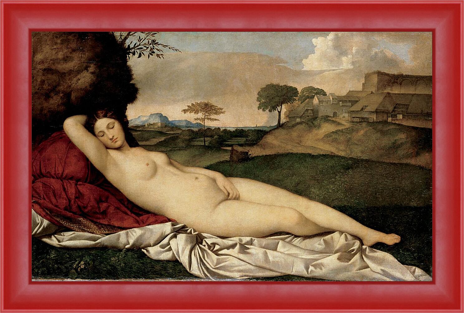 Картина в раме - Спящая Венера. Тициан Вечеллио
