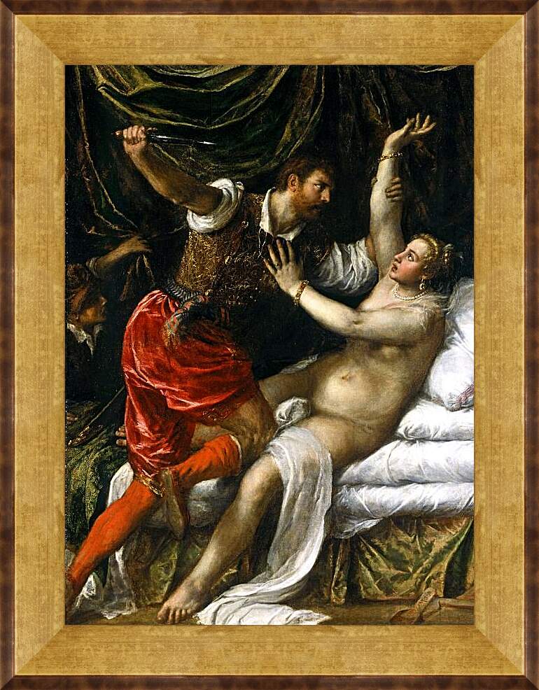 Картина в раме - Тарквиний и Лукреция. Тициан Вечеллио
