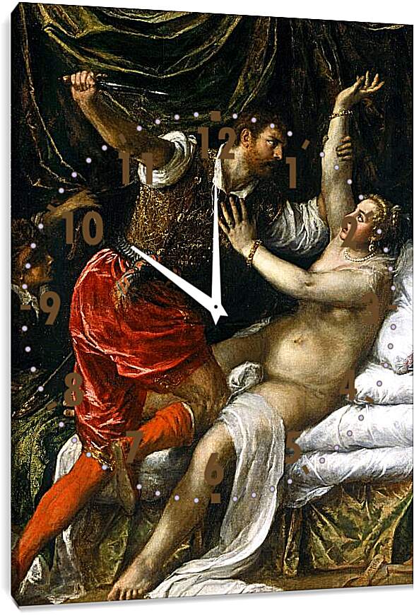 Часы картина - Тарквиний и Лукреция. Тициан Вечеллио
