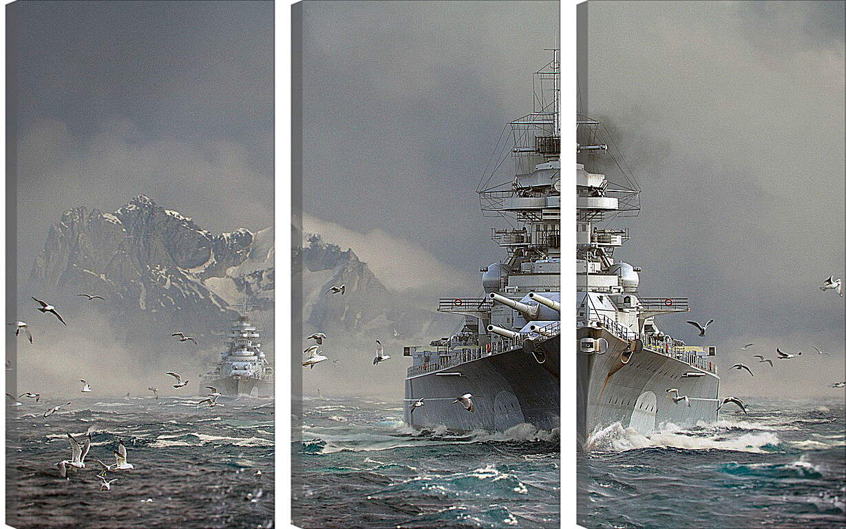 Модульная картина - World Of Warships