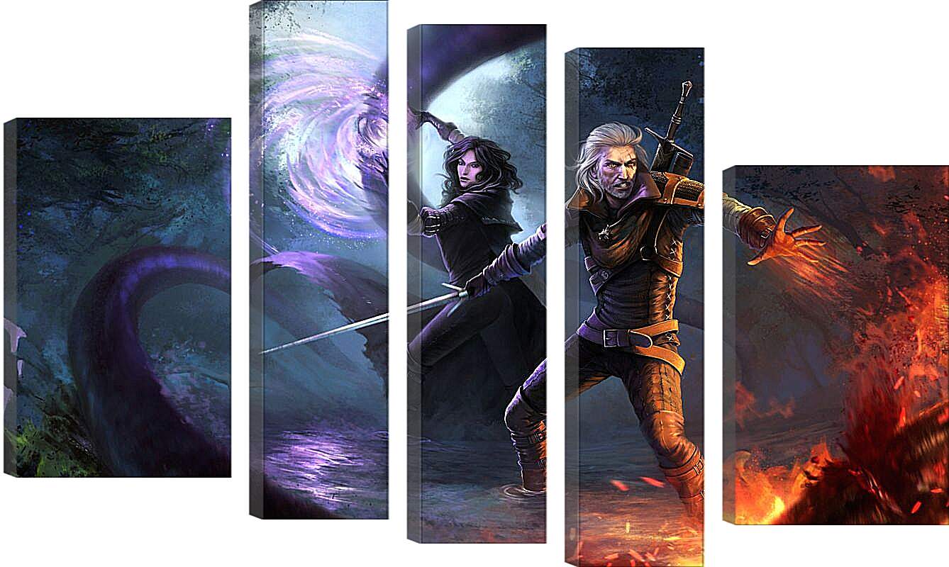Модульная картина - The Witcher 3 (Ведьмак), Геральт из Ривии и Йеннифер