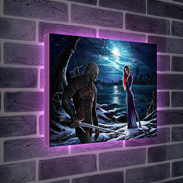 Лайтбокс световая панель - The Witcher (Ведьмак), Геральт и Трисс