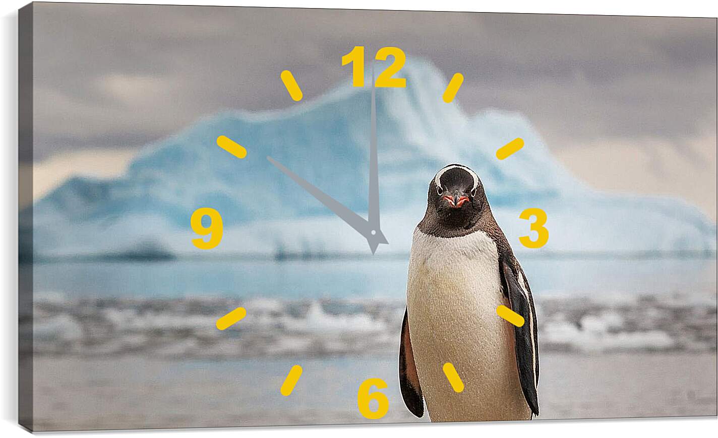 Часы картина - Пингвин на фоне Айсберга