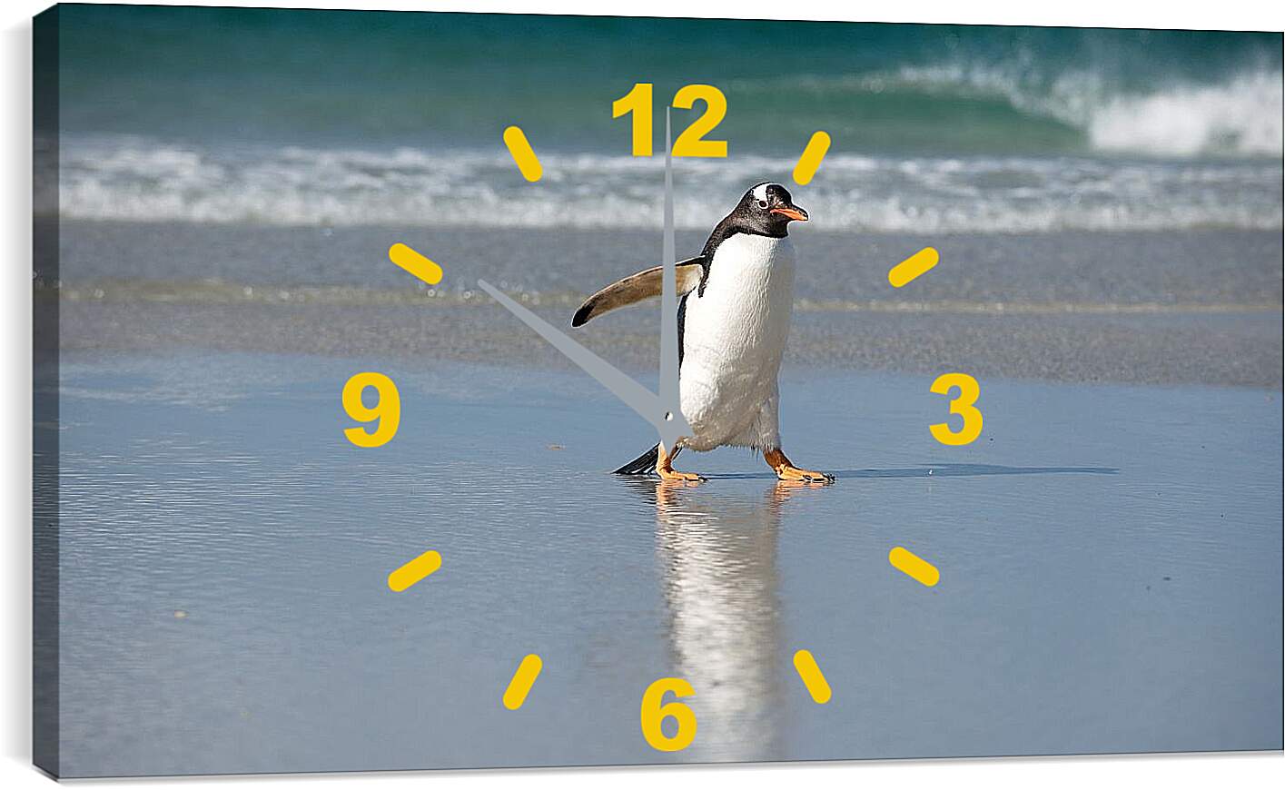 Часы картина - Идущий пингвин