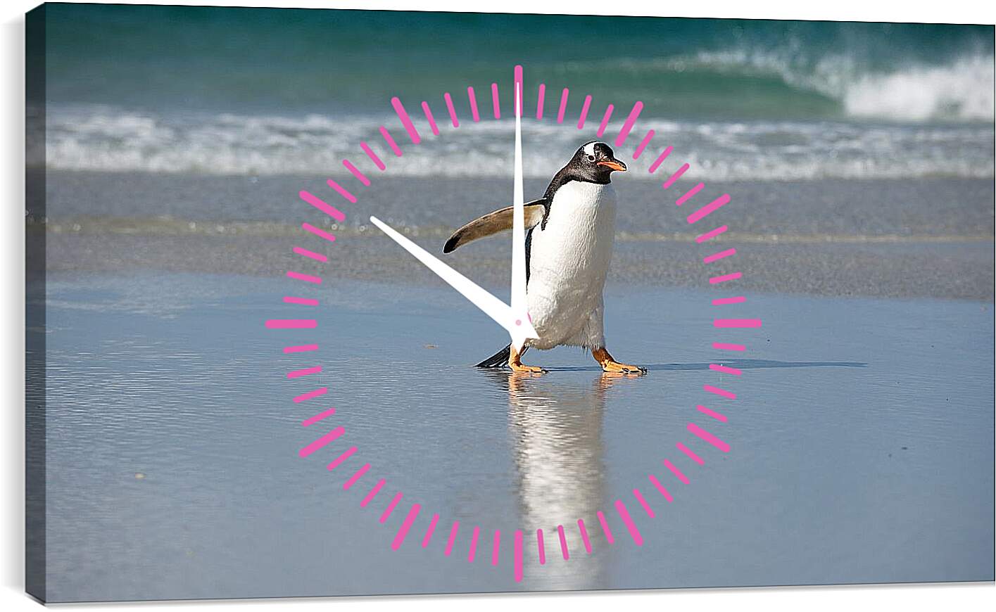 Часы картина - Идущий пингвин