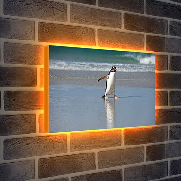 Лайтбокс световая панель - Идущий пингвин
