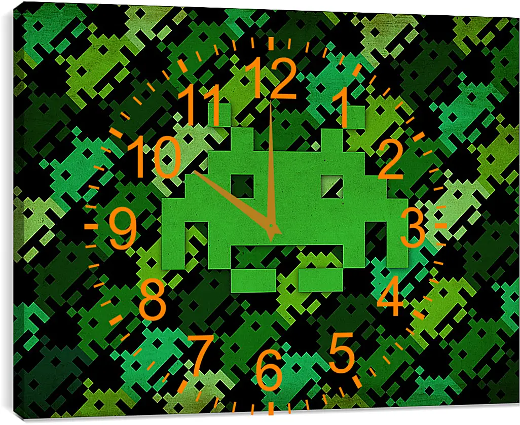 Часы картина - Space Invaders
