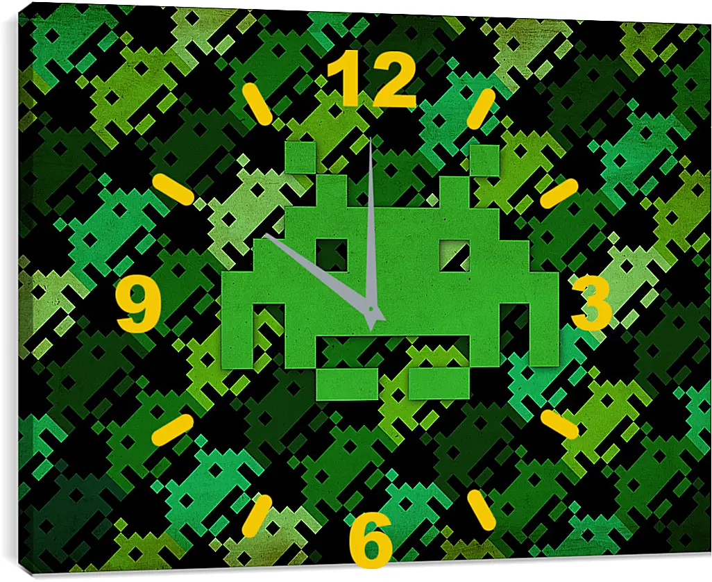 Часы картина - Space Invaders
