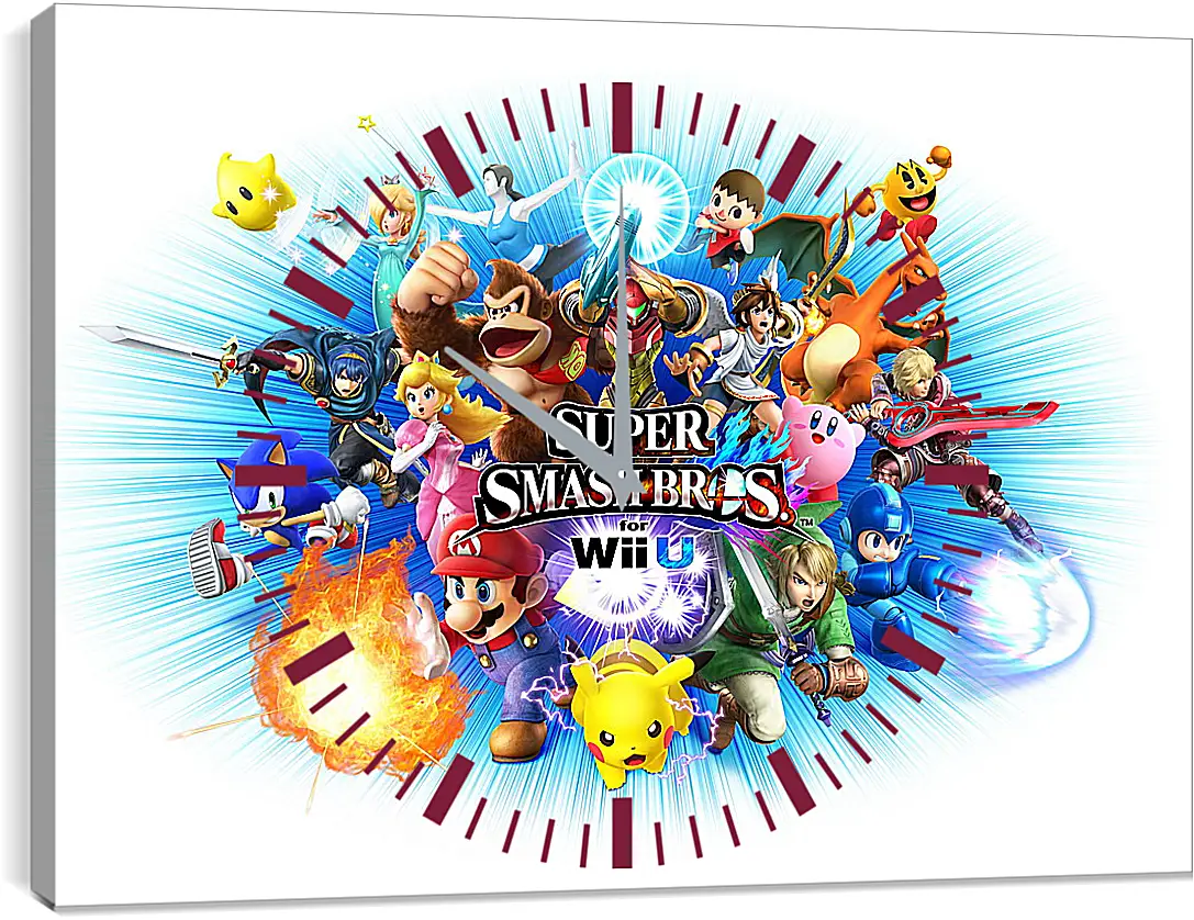 Часы картина - Super Smash Bros.
