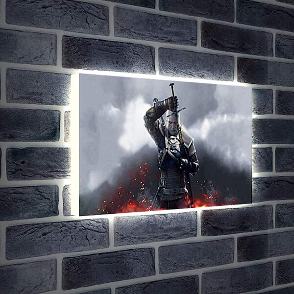 Лайтбокс световая панель - The Witcher 3 (Ведьмак), Геральт из Ривии