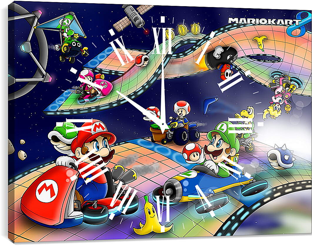 Часы картина - Mario Kart 8
