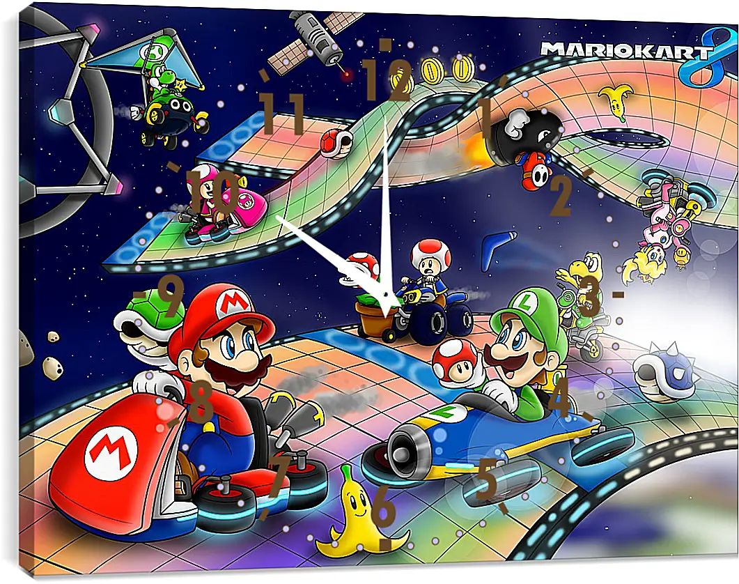 Часы картина - Mario Kart 8
