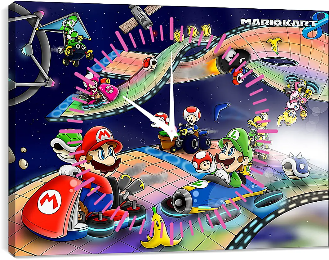 Часы картина - Mario Kart 8
