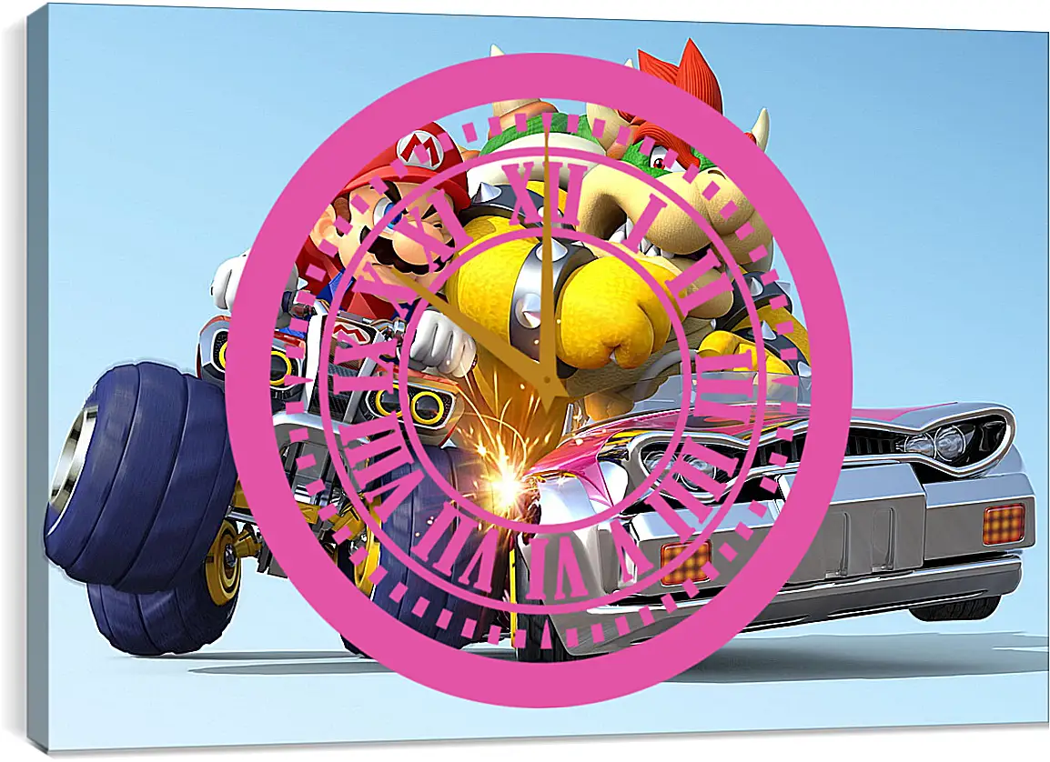 Часы картина - Mario Kart 8
