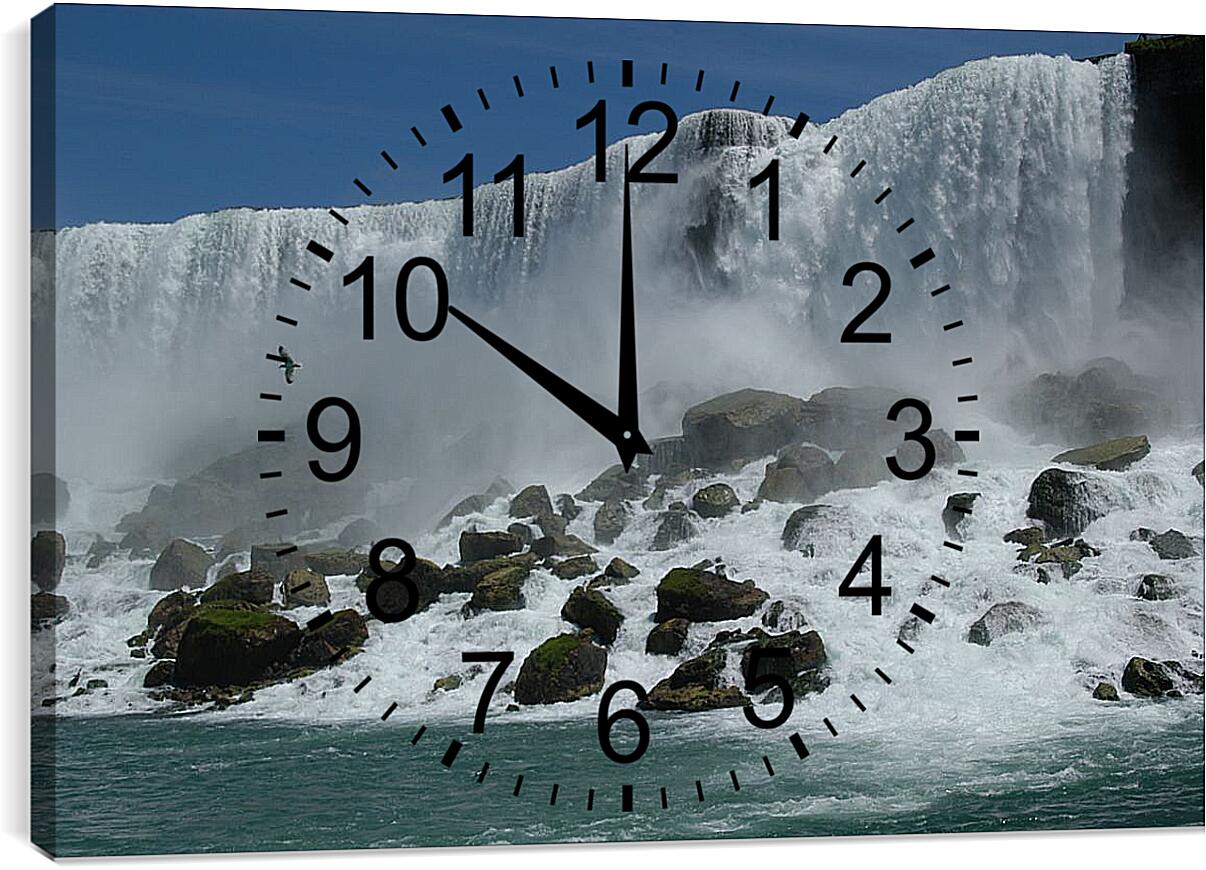 Часы картина - Чайка над водопадом