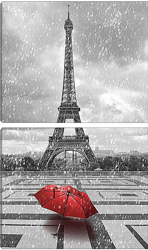 Модульная картина - Красный зонт