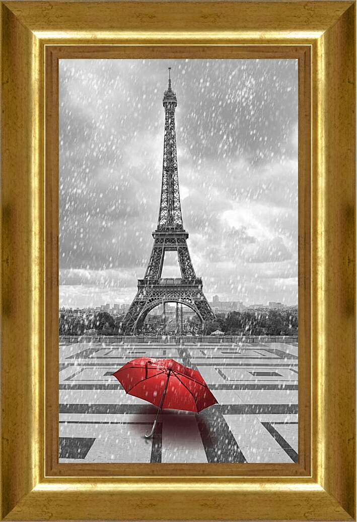 Картина в раме - Красный зонт