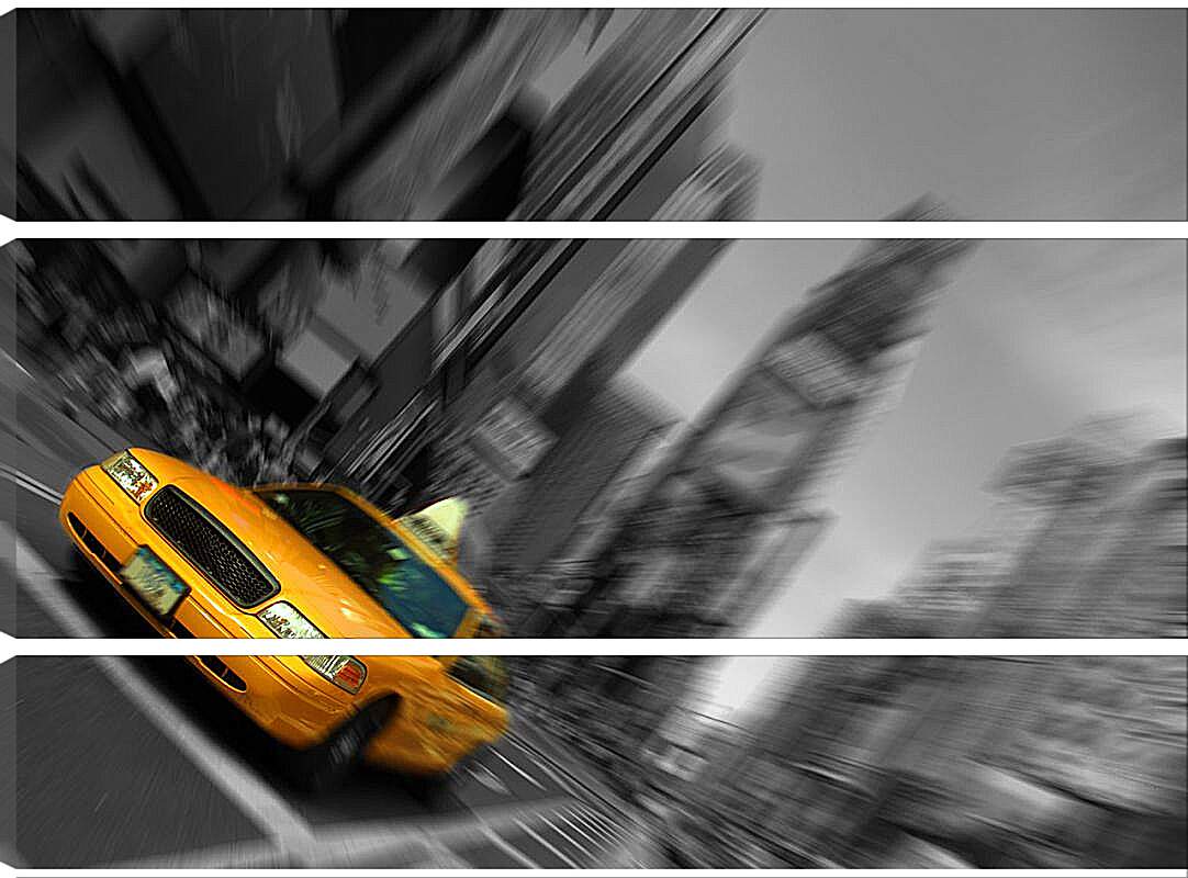 Модульная картина - Жёлтое такси