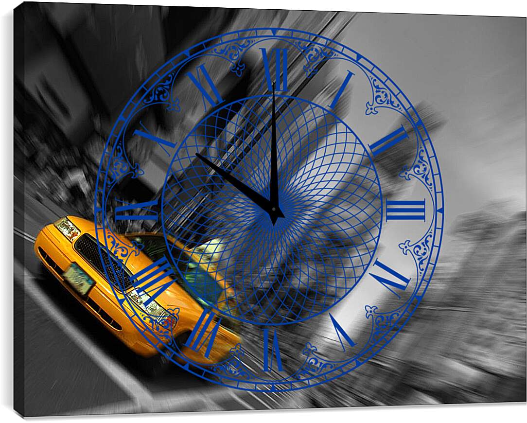 Часы картина - Жёлтое такси